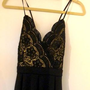 Crochet, black dress